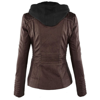 Veste Similicuir – Capuche Amovible, Zippée & Élégance Urbaine