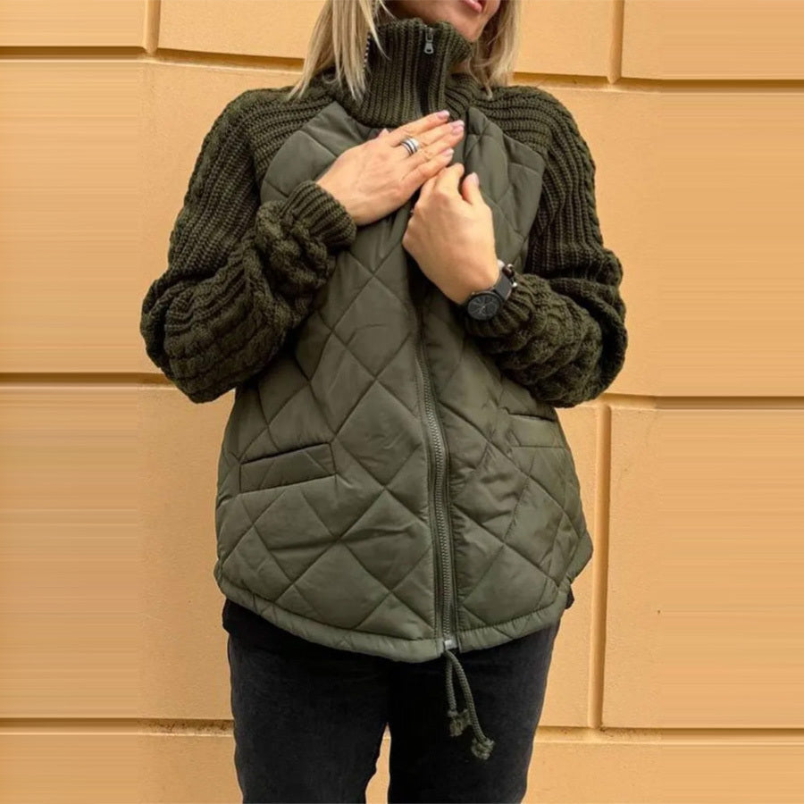 Veste Matelassée – Col Montant, Zippée & Poches Latérales
