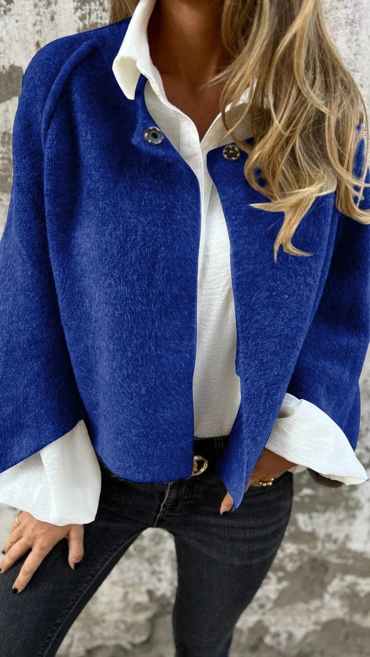 Cardigan Court Femme – Manches Chauve-Souris & Finition Cachemire