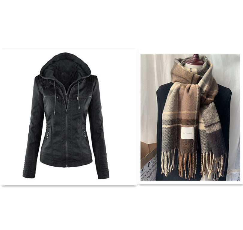 Veste Similicuir – Capuche Amovible, Zippée & Élégance Urbaine