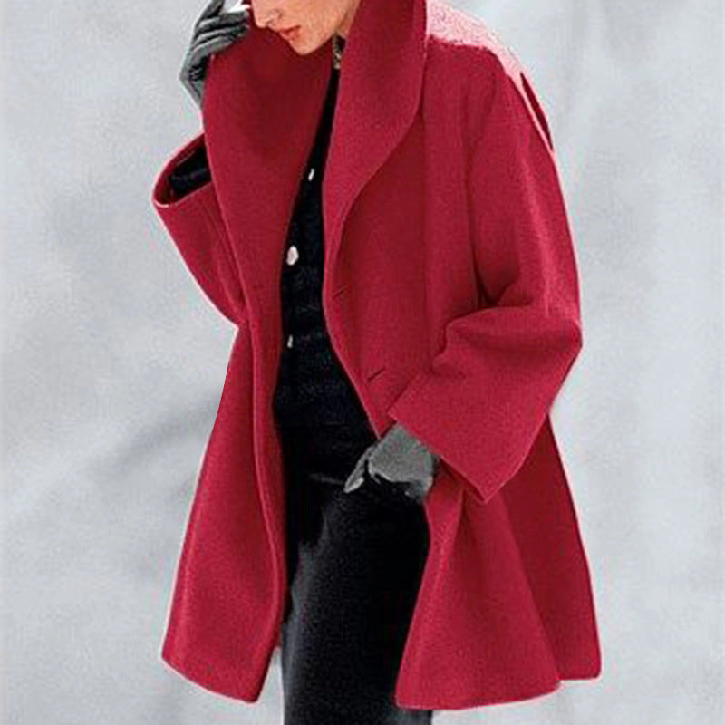 Manteau en laine, style décontracté et uni, idéal pour l'automne et l'hiver