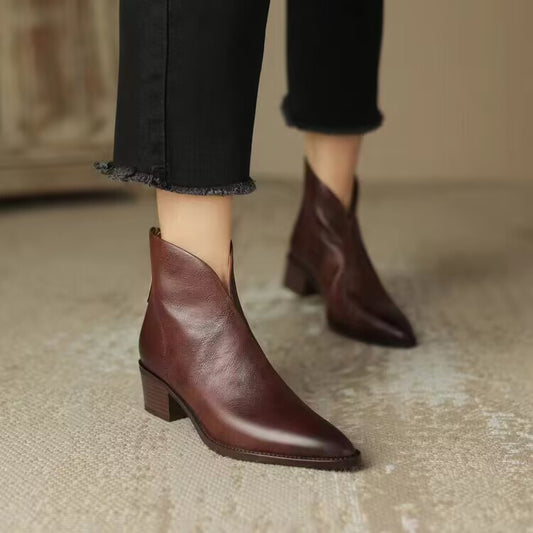 Bottes Martin vintage à talons mi-hauts et épais