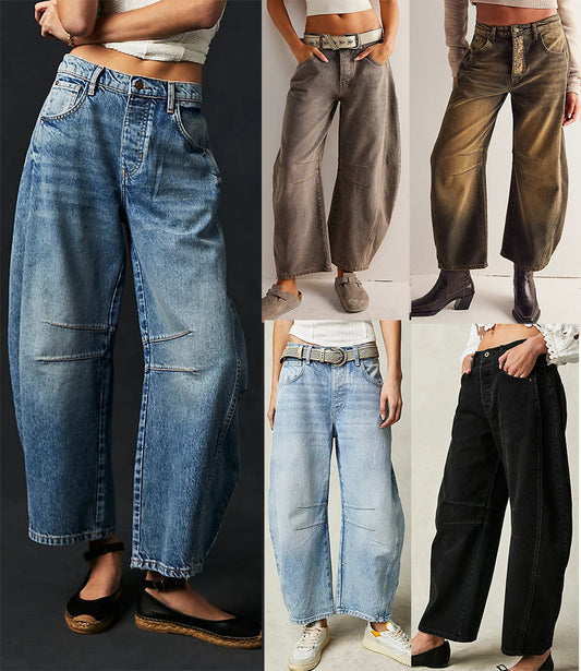 Jean taille mi- haute extensible tendance