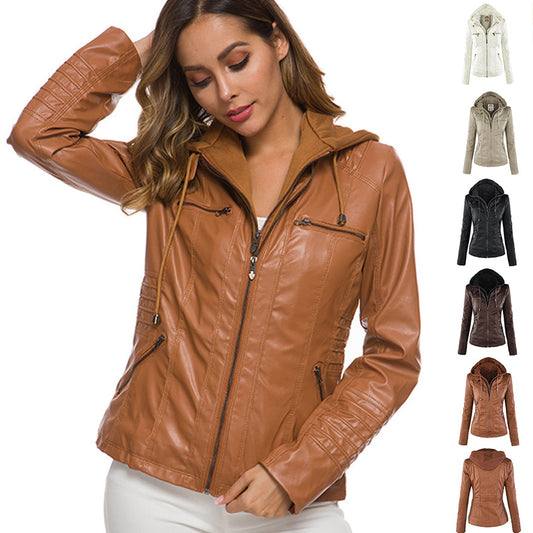 Veste Similicuir – Capuche Amovible, Zippée & Élégance Urbaine