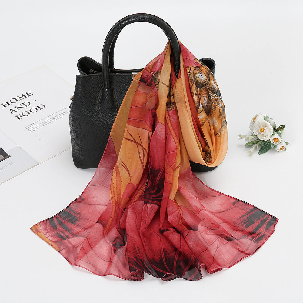 Foulard en soie  en mousseline fine