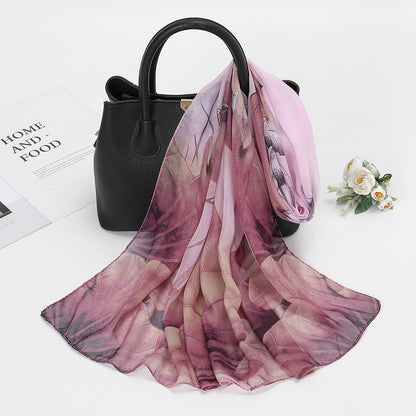 Foulard en soie  en mousseline fine