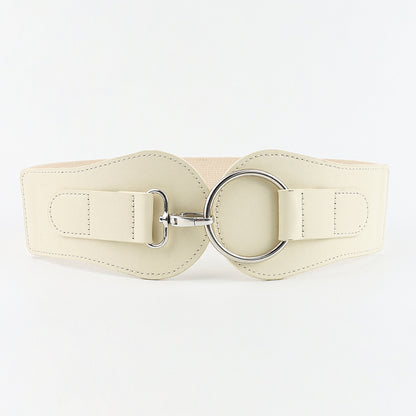 Ceinture large en cuir PU, simple et tendance