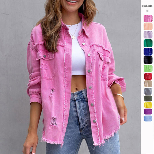 Veste chemise déchirée tendance