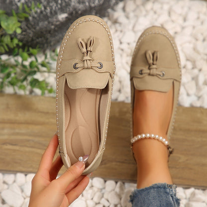 Mocassins à bout rond, tendance, antidérapantes, souples et confortables