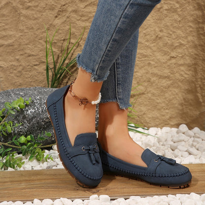 Mocassins à bout rond, tendance, antidérapantes, souples et confortables