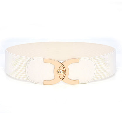 Ceinture large élastique avec décoration de fermeture