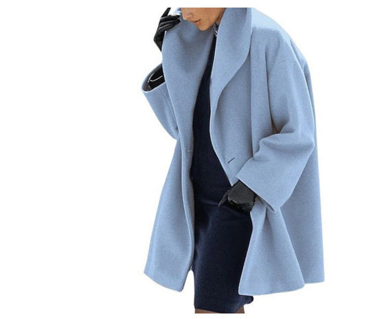 Manteau en laine, style décontracté et uni, idéal pour l'automne et l'hiver