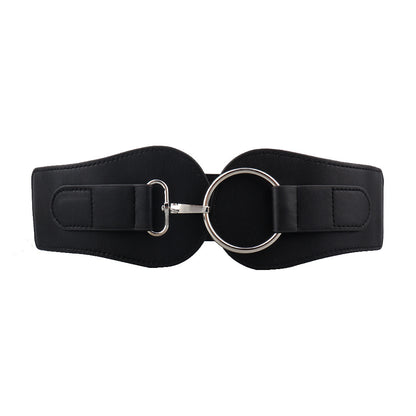Ceinture large en cuir PU, simple et tendance