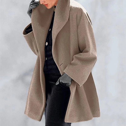 Manteau en laine, style décontracté et uni, idéal pour l'automne et l'hiver