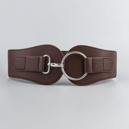Ceinture large en cuir PU, simple et tendance