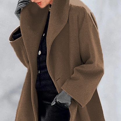 Manteau en laine, style décontracté et uni, idéal pour l'automne et l'hiver