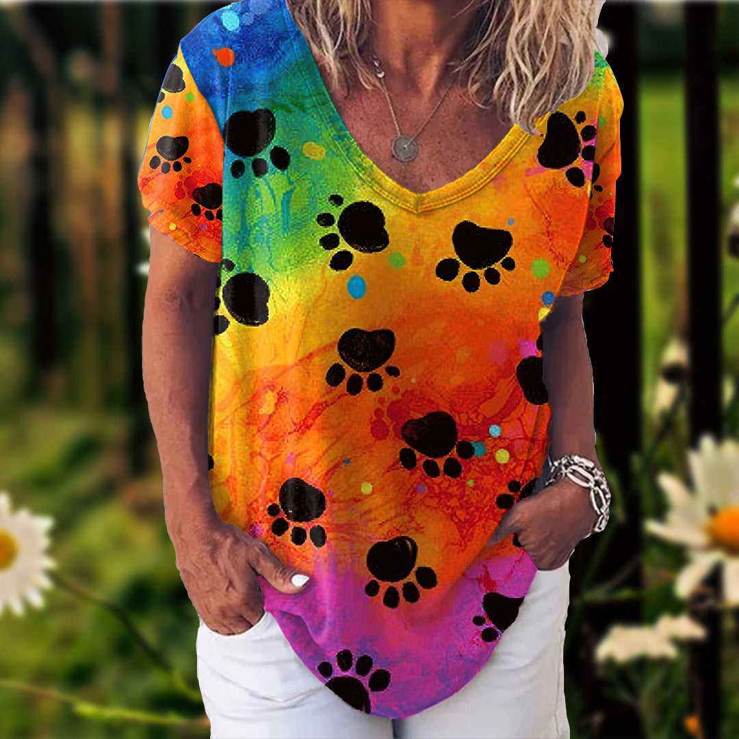 T-shirt à manches courtes imprimé en 3D, décontracté,