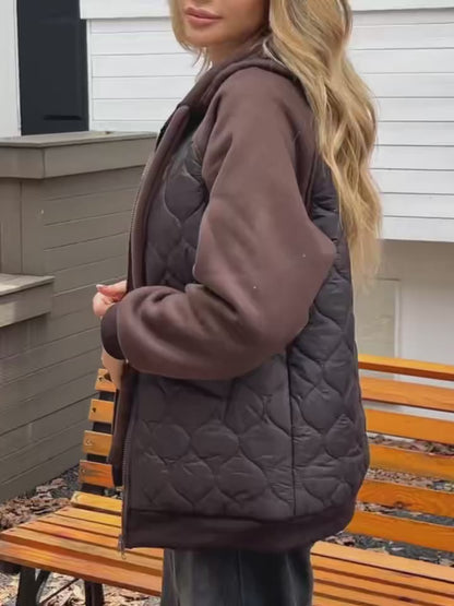 Veste Longue Femme – Style Urbain à Capuche & Coupe Ample